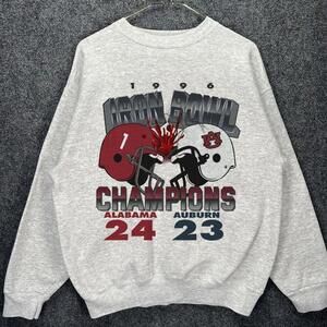 Ala-Bama 24 Vs Auburn 23 Iron Bowl 1996 Grey Usa Made Sweatshirt